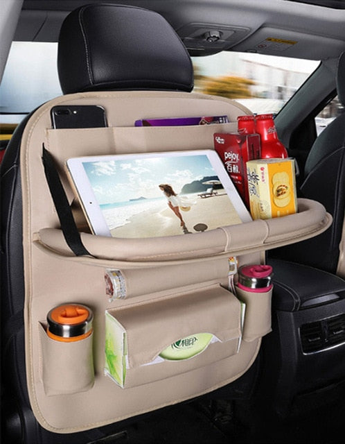 LEATHER CAR SEAT ORGANIZER AND STORAGE